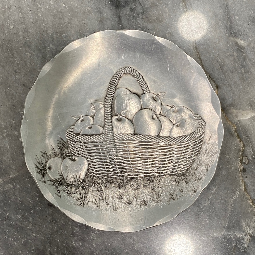 Wendell August Forge Silver Fruit Basket Coaster. 4 3/8”